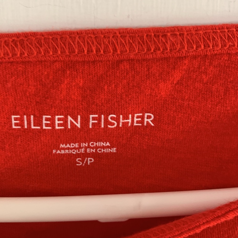 Eileen Fisher orange red 3/4 sleeve knit tunic Size Small - Picture 6 of 8